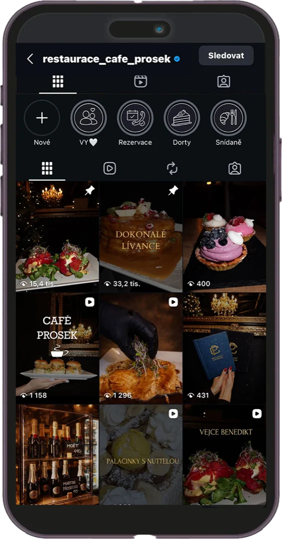 Instagram Café Prosek pod naší správou