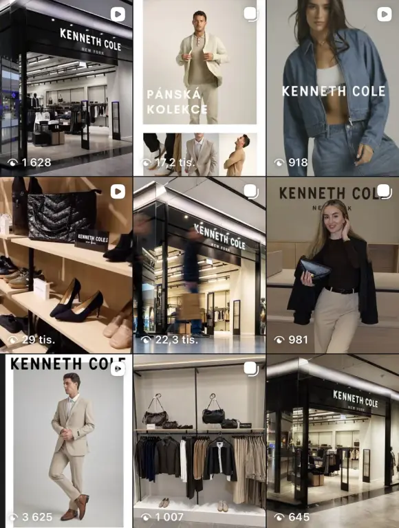 Kenneth Cole — Instagram profil pod správou RKP Agency