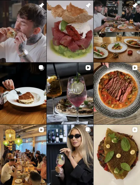 Restaurace — Instagram profil pod správou RKP Agency