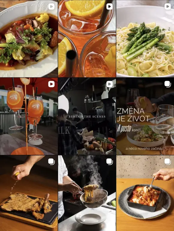 Restaurace — Instagram profil pod správou RKP Agency
